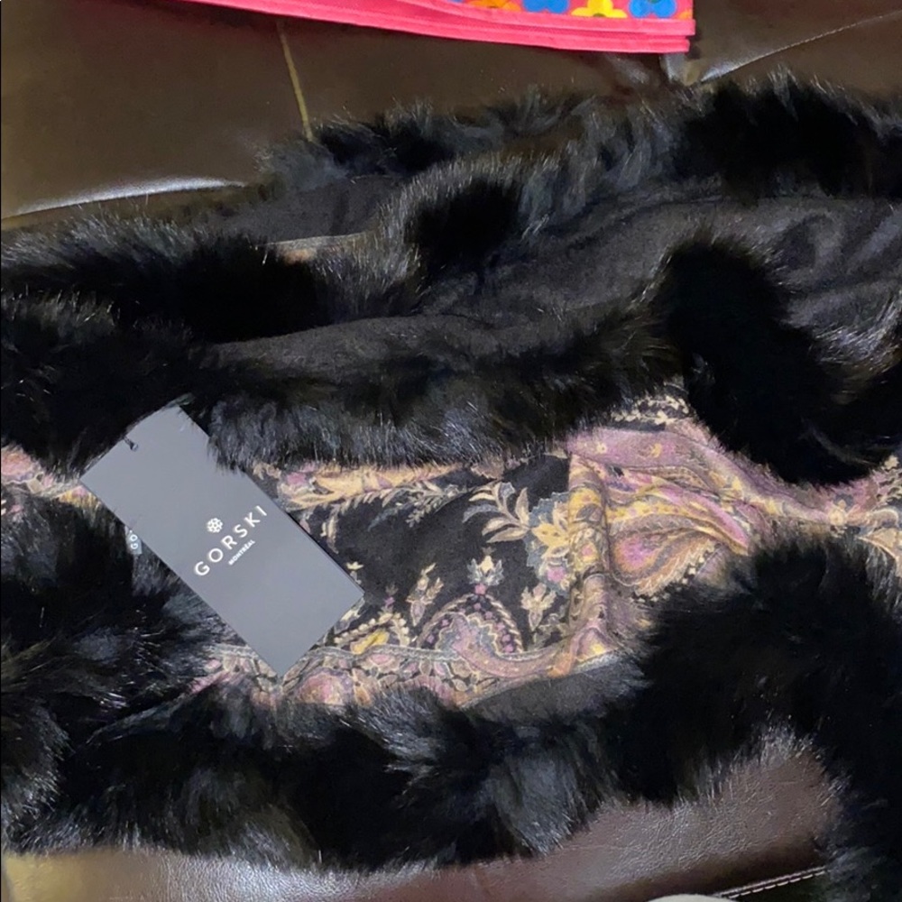 Cashmere Scarf with Fox Pom Pom